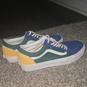 Vans Blue, Green, and Yellow Sneakers